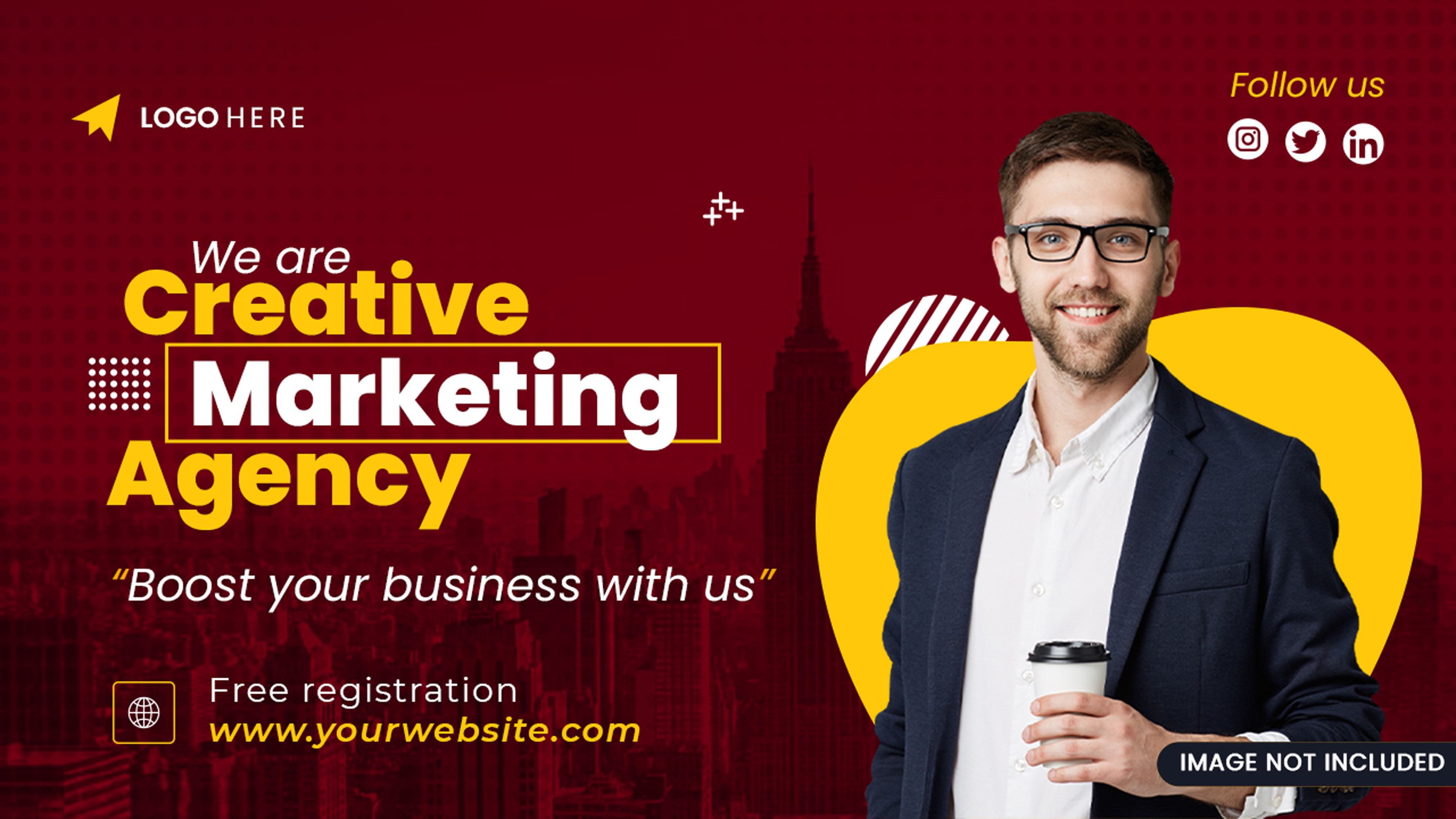 Creative Marketing agency Illustrator Youtube thumbnail design Template